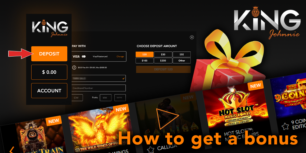 Instruction on How to get a King Johnnie casino bonus
