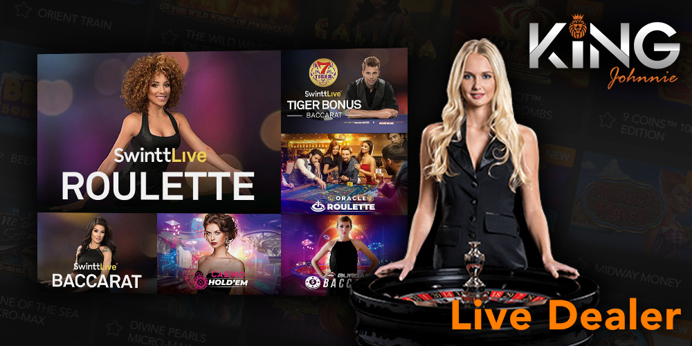 Live Dealer category at King Johnnie casino