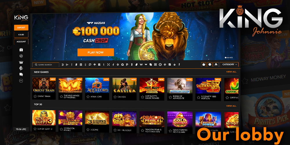 King Johnnie casino lobby has over 2,000 games