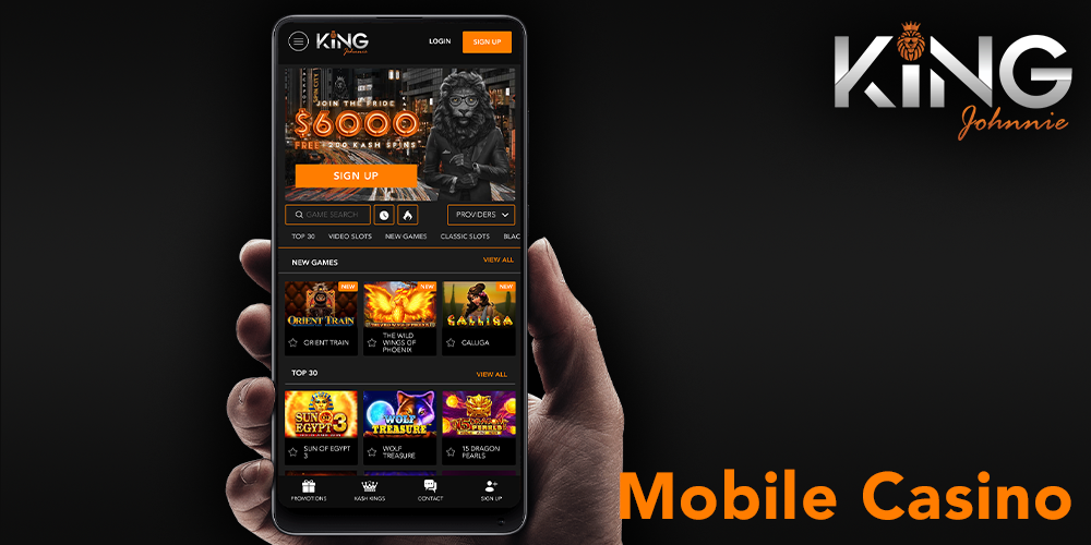 mobile version of Australian King Johnnie casino