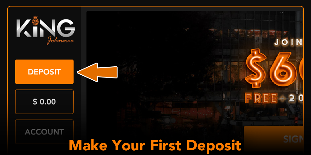 Make your first deposit at King Johnnie casino