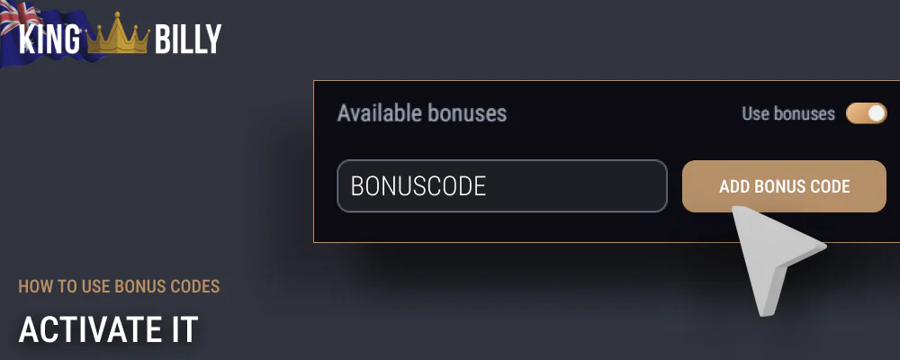 Activate promo code King Billy