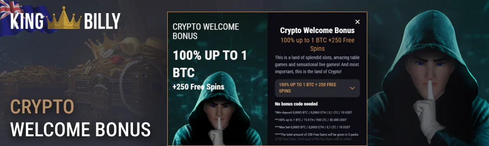 King Billy Crypto Welcome Bonus