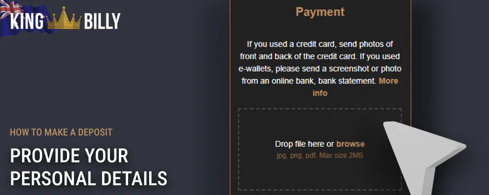 Enter the required data King Billy
